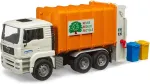 BRUDER MAN TGA garbage truck rear loader, model vehicle