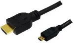 LOGILINK HDMI-Kabel Ethernet A -> micro D St/St 1.00m bk