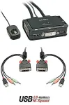 Lindy KVM Switch 2 Port DVI-D Single Link USB 2.0 Audio