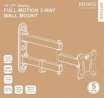 DELTACO OFFI DELTACO kontor, t&auml;isliikumisega 3-osaline sein, 13 "-27", 25 kg, 75x75-100-100