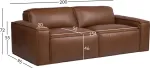 Home4you Diivan BURTON 3-kohaline 200x95xH72cm, pruun nahk