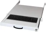EQUIP 19" Tastaturschubl. US-Layout+Trackball 1.80m RAL7035