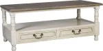 Home4you Diivanilaud SAMIRA 110x55,5xH45cm, antiikvalge/naturaalne