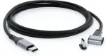 Epico USB-kaabel USB-C otsik <-> USB-C L-kujuga magnetotsik, 2m, tumehall, 100W, punutud kaabliga,