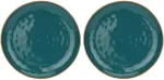 Rose&Tulipani Set of 2 round platters Concerto Ottanio - Blue-green, 32 cm