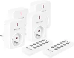KEMOT Mains socket controlled by remote controls (4+2)