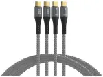 EFB USB-C Kabelset 100W PD 3.0 5A E-Marker Chip 2x1m grau