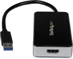 StarTech.com USB3.0 to HDMI External Video Card Adapter with 1-Port USB Hub - Externer Videoadapter - T5-302 - 16MB DDR2 - SuperSpeed USB3.0 - HDMI - Schwarz (USB32HDEH)