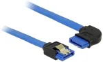 DeLOCK Kabel SATA 6 Gb/s Buchse gerade > SATA Buchse rechts gewinkelt 50cm blau mit Goldclips