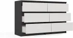 TOP E SHOP M6 MALWA CHEST OF DRAWERS 120 CM 6 DRAWERS ANTHRACITE/WHITE