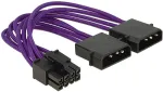 DELOCK Stromkabel 8Pin EPS -> 2x 4Pin Molex 0.15m Textilm