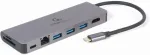 GEMBIRD A-CM-COMBO5-05 USB Type-C 5-in-1 multi-port adapter (Hub + HDMI + PD + card reader + LAN)