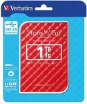 K&otilde;vaketas VERBATIM Store n Go 2,5 1TB USB 3.0 red Gen 2 53203