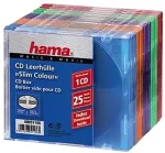 Toorikud HAMA - Slim Jewel Case f&uuml;r Speicher-CD - Kapazit&auml;t: 1 CD - durchsichtig blau, Transparentes Gr&uuml;n, Orange-Transparent, Transparentes Violett, Transparent Pink (Packung mit 25) (51166)