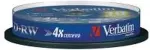 Toorikud VERBATIM 1x10 DVD+RW 4,7GB 4x Speed, matte h&otilde;bedane Cakebox