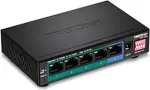 TRENDnet Switch 5-Port Gbit PoE+ long range 200m 32W Metall