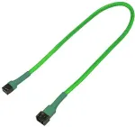 Nanoxia Kabel 3-Pin Verl&auml;ngerung, 60 cm, neon-gr&uuml;n