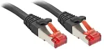 Lindy - Patch-Kabel - RJ-45 (M) bis RJ-45 (M) - 10,0m - SFTP, PiMF - CAT 6e - geformt, ohne Haken - Schwarz (47783)