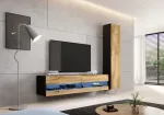 Cama MEBLE Cama full cabinet VIGO '180' 180/40/30 black/wotan oak