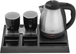 Veekeetja Adler AD 1354 Hotel kettle stainless steel 1.2 L + tray with cups black, steel