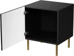 Cama MEBLE Bedside table 2 pcs. JUNGLE 53.5x40.5x44 black matt + golden legs