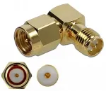 DELOCK Adapter SMA Stecker zu RP-SMA Buchse 90&deg; 10 GHz