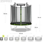 No name ZIPRO 4FT Jump Pro Outdoor Round Coil spring Above ground trampoline