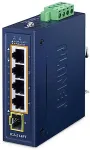 Planet Technology Corp. PLANET IP30 Kompaktse suurusega 4-pordiline IGS-514PT Juhtmeta Gigabit Ethernet (10/100/1000) PoE tugi Blue