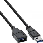 InLine USB 3.2 Gen.1 Cable Type A male / Type B female, black, 2m