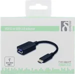 DELTACO USB 3.1 adapter, Gen 1 , Type C male - Type A female, 15cm, black / USBC-1204