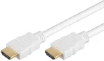 PremiumCord HDMI High Speed + Ethernet kabel,b&iacute;l&yacute;, zlacen&eacute; konektory, 5m
