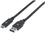Manhattan - USB-Kabel - USB-C (M) bis USB Typ A (M) - USB 3,1 Gen1 - 1,83 m - geformt - Schwarz (354974)