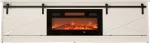 Cama MEBLE RTV GRANERO + fireplace cabinet 200x56.7x35 white/gloss white