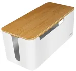 Logilink Management Cable Box Bambus-Deckel 320 x 140 x 130mm White
