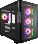 Korpus FSP M580-BP, tower case black, tempered glass
