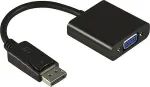 Deltaco DisplayPort to VGA Adapter, Full HD in 60Hz, Black, 0.2m, 20-pin ha - 15-pin ho / DP-VGA7