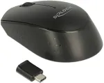 Hiir DeLOCK Optische 3-Tasten Mini-Maus USB-C 2.4GHz wireless