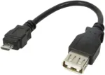 Logilink USB 2.0 adapter, Micro-USB/M to A/F, 480 Mbps, 2.5W, black, 0.1 m