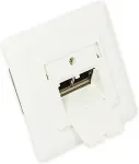 Alcasa Netzwerkdose Cat. 6, 2xRJ45, geschirmt, UP, DESIGNF&Auml;HIG, vertikale Kabelzuf&uuml;hrung, perlwei&szlig; RAL1013, Good Connections&reg;