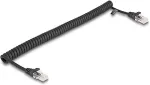 DELOCK RJ45 Spiralkabel Stecker zu Stecker Cat.5e 1m Schwarz