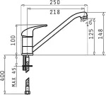 PYRAMIS ASALIA kitchen mixer 090921301 grey concrete