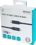 DELTACO USB4 gen3, USB-C - USB-C, 5A EPR, must, 0,8m
