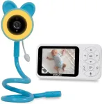 EVOLVEO Baby Monitor N35, baby monitor with camera, VOX, thermometer, night vision, RGB light, Blue