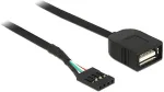 DELOCK USB Kabel Pin Header Buchse > USB 2.0 Typ-A Buchse 40 cm (83825)