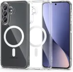 Tech-Protect &Uuml;mbris FlexAir Hybrid MagSafe, Samsung Galaxy A27 5G, l&auml;bipaistev valge MagSafe ringiga,