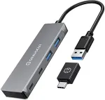 GrauGear 4-Port USB HUB 3.0, 2x Type-C und 2x Type-A retail