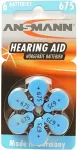 ANSMANN 1x6 Zinc-Air 675 (PR44) Hearing Aid Batteries