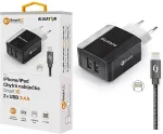 ALIGATOR Smart AC charger 3.4A, 2xUSB, smart IC, black, cable for iPhone/iPad 2A