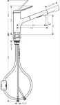 HANSGROHE Zesis M33 Single lever Kitch.Mix.150 2jet pull-o spray
