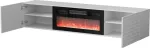 Cama MEBLE Cama RTV cabinet TULA 183x35x37 white matt + black fireplace